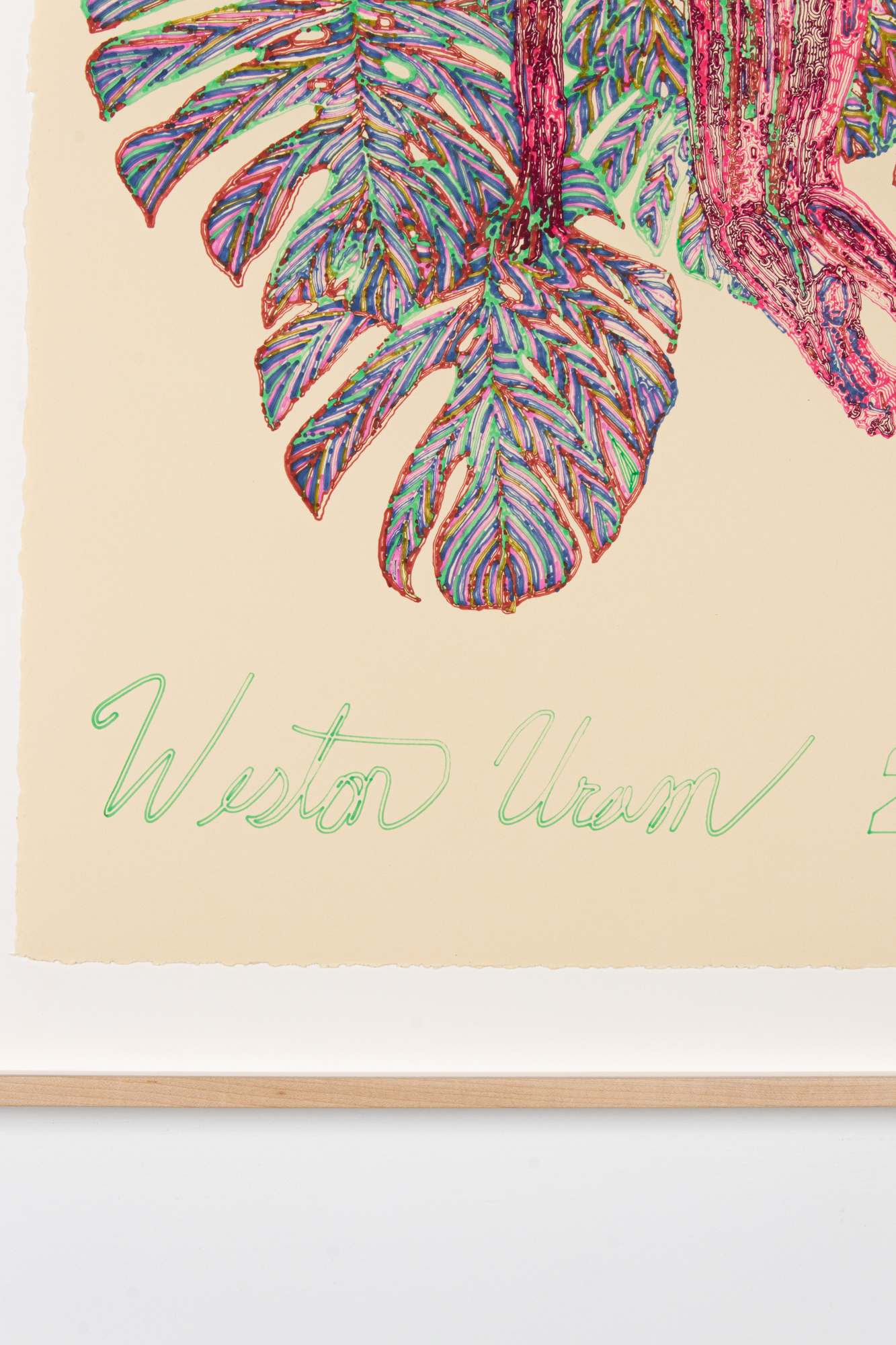 Leaves and Figure, Machine Drawing 3